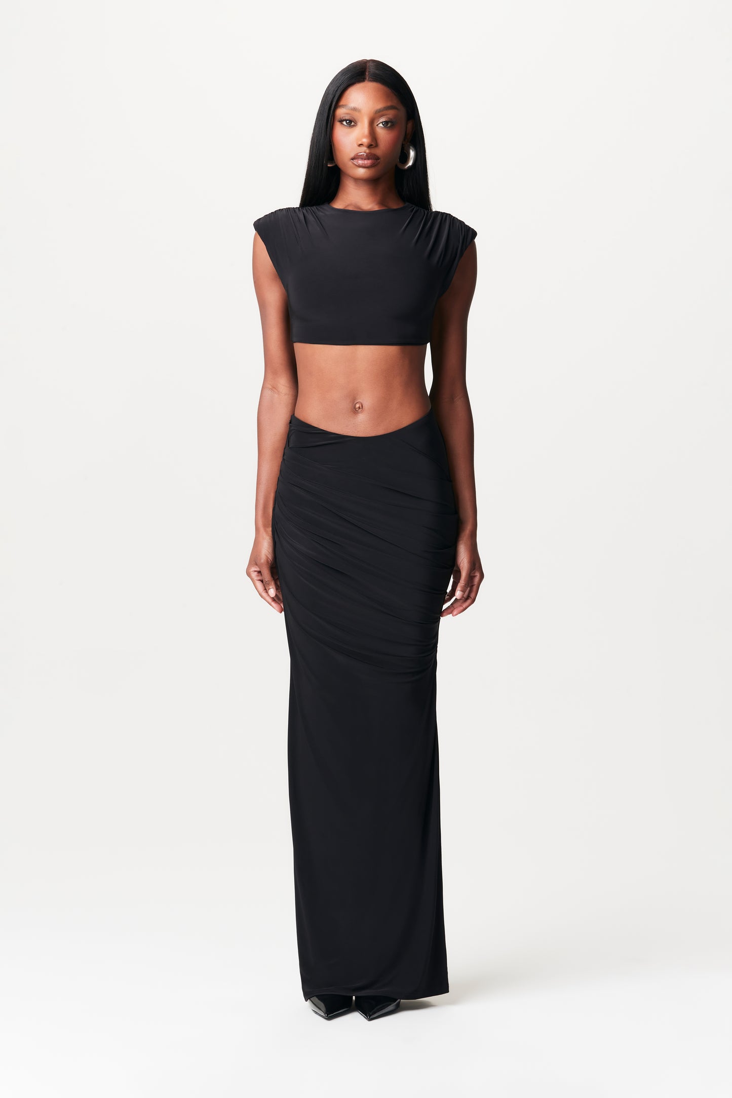 Hourglass Scoop Waist Maxi Skirt