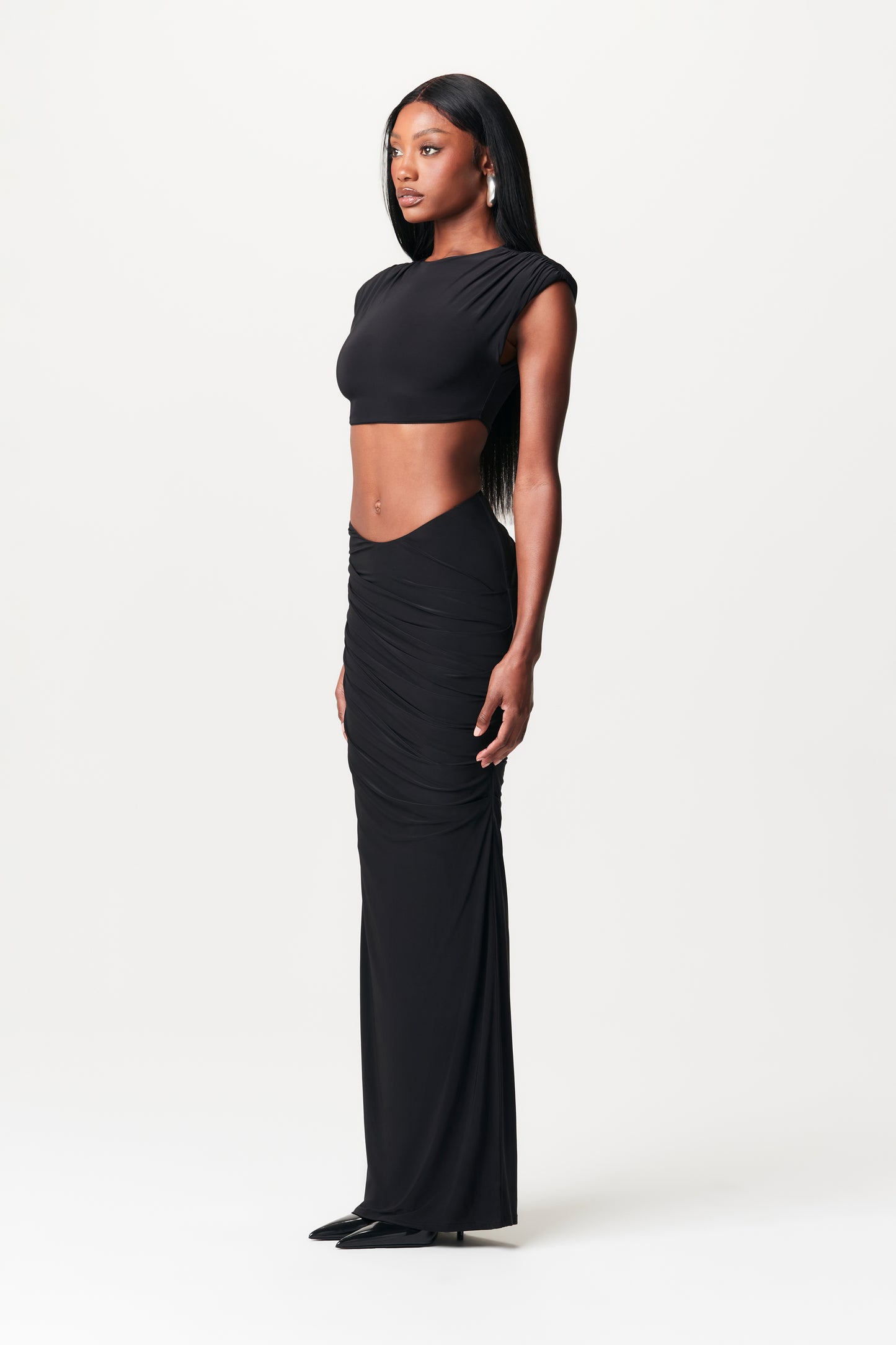 Hourglass Scoop Waist Maxi Skirt