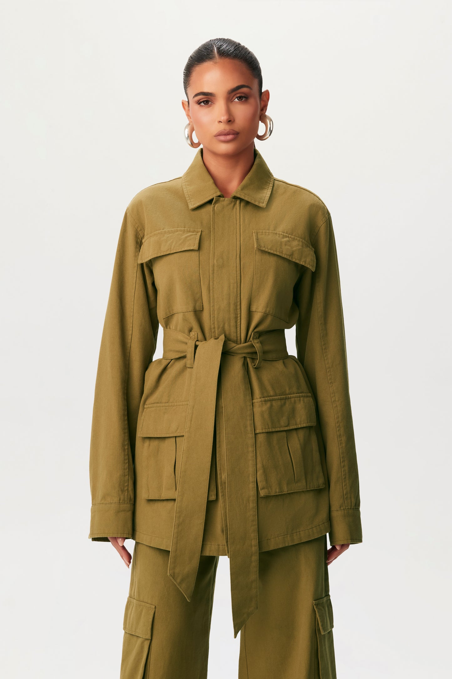 Canvas Cargo Belted Jacket – Naked Wardrobe