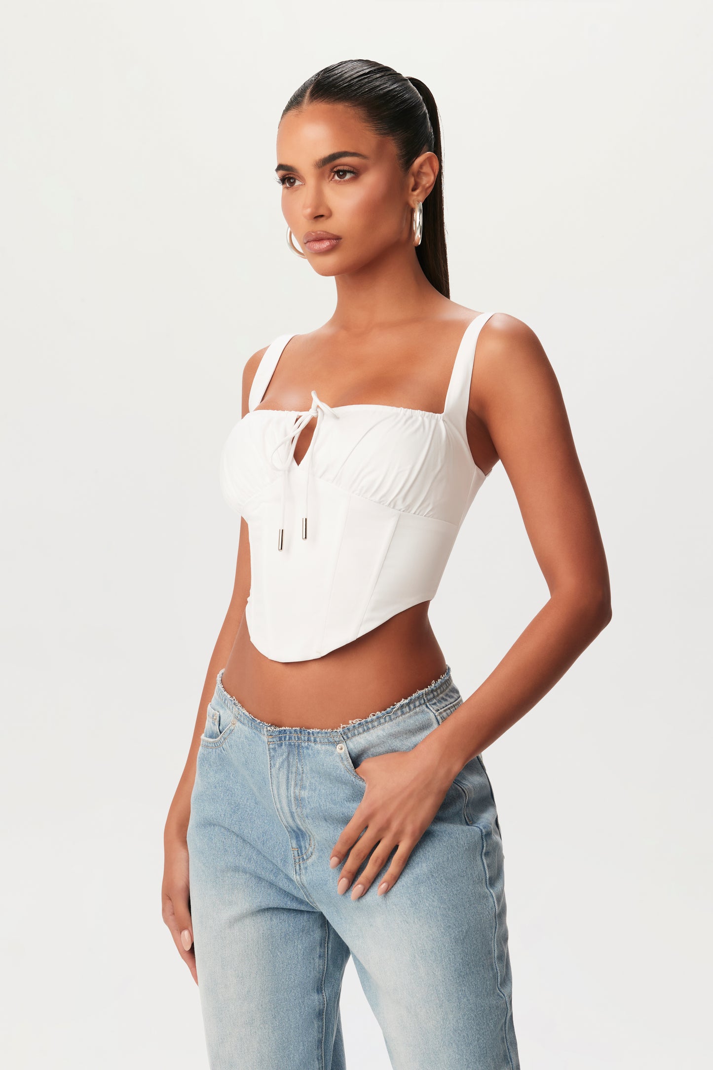 Shirting Ruched Corset Top