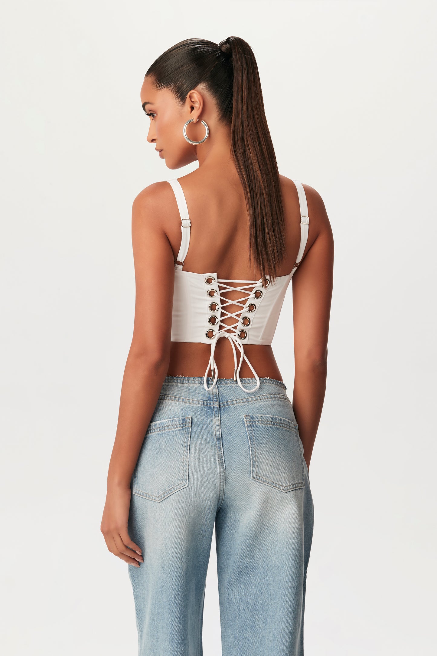 Shirting Ruched Corset Top