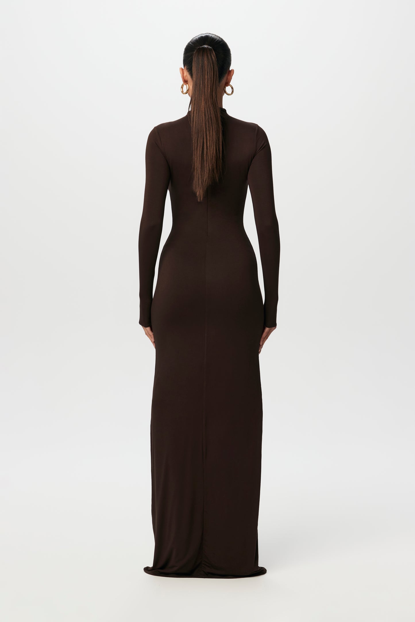 Smooth Mock Neck Maxi Dress