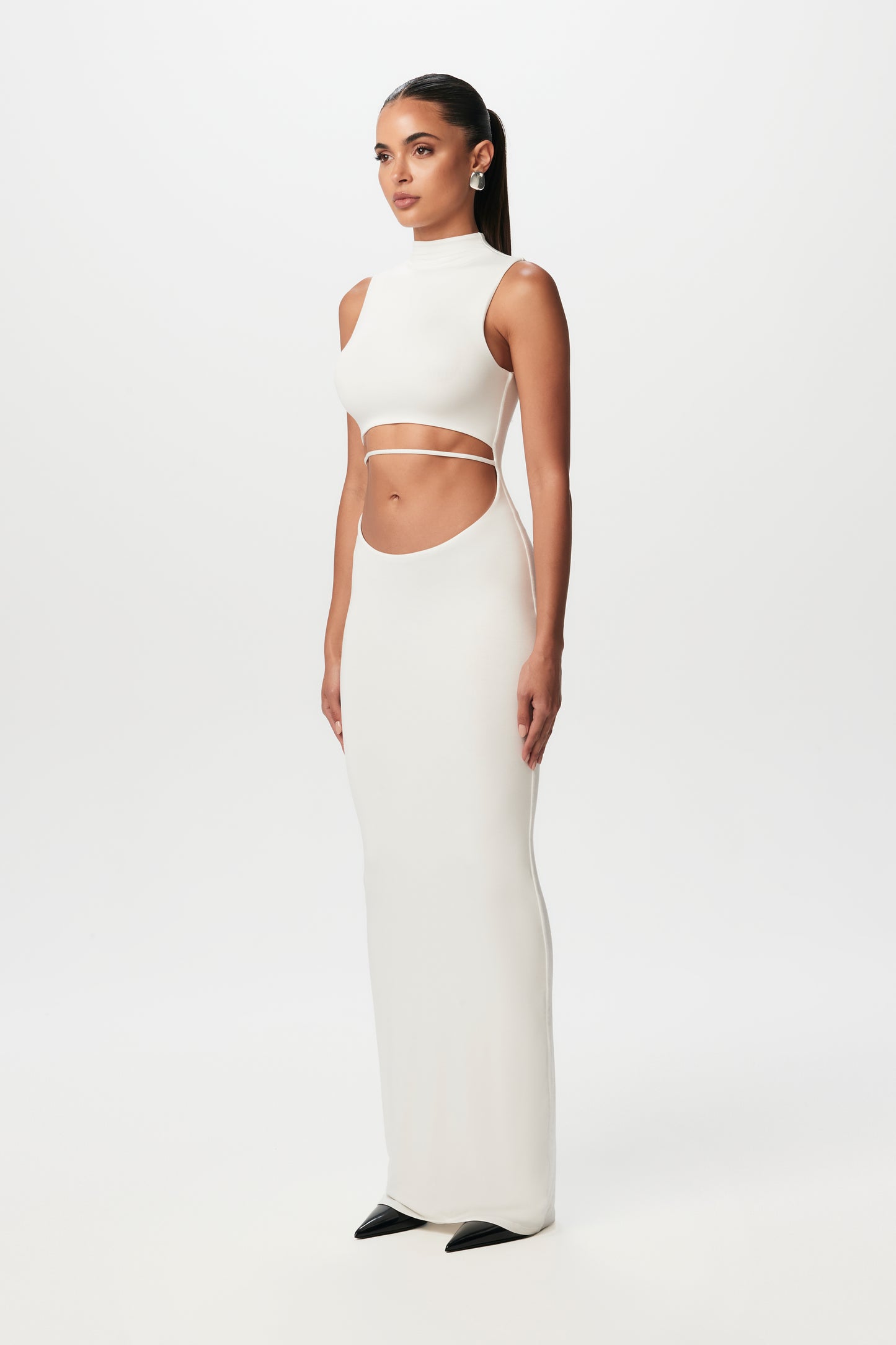 Smooth Sleeveless Cut Out Maxi Dress