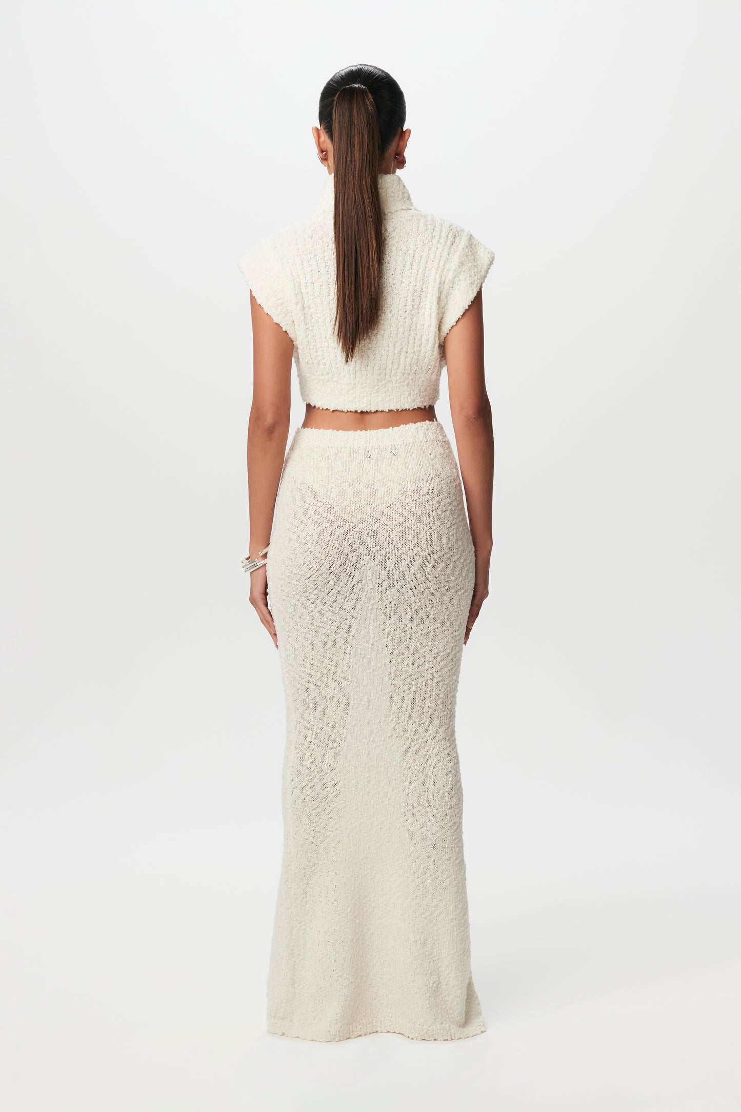 Bouclé Knit Maxi Skirt