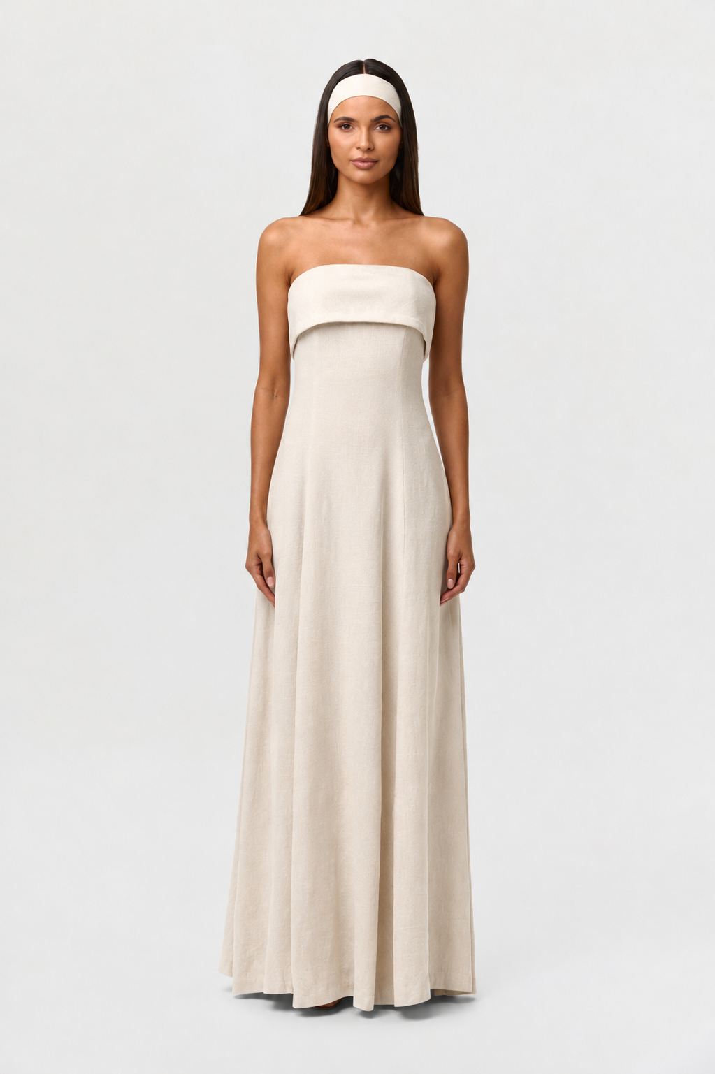 Linen Tube Maxi Dress