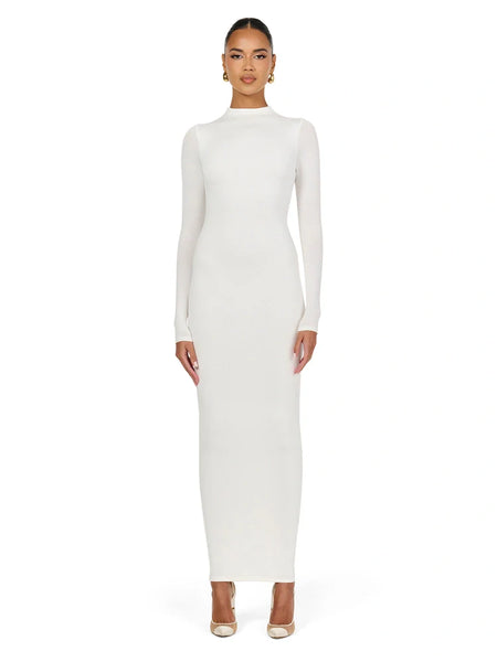 naked wardrobe long sleeve faux wrap dress NW Long Sleeve Maxi Dress