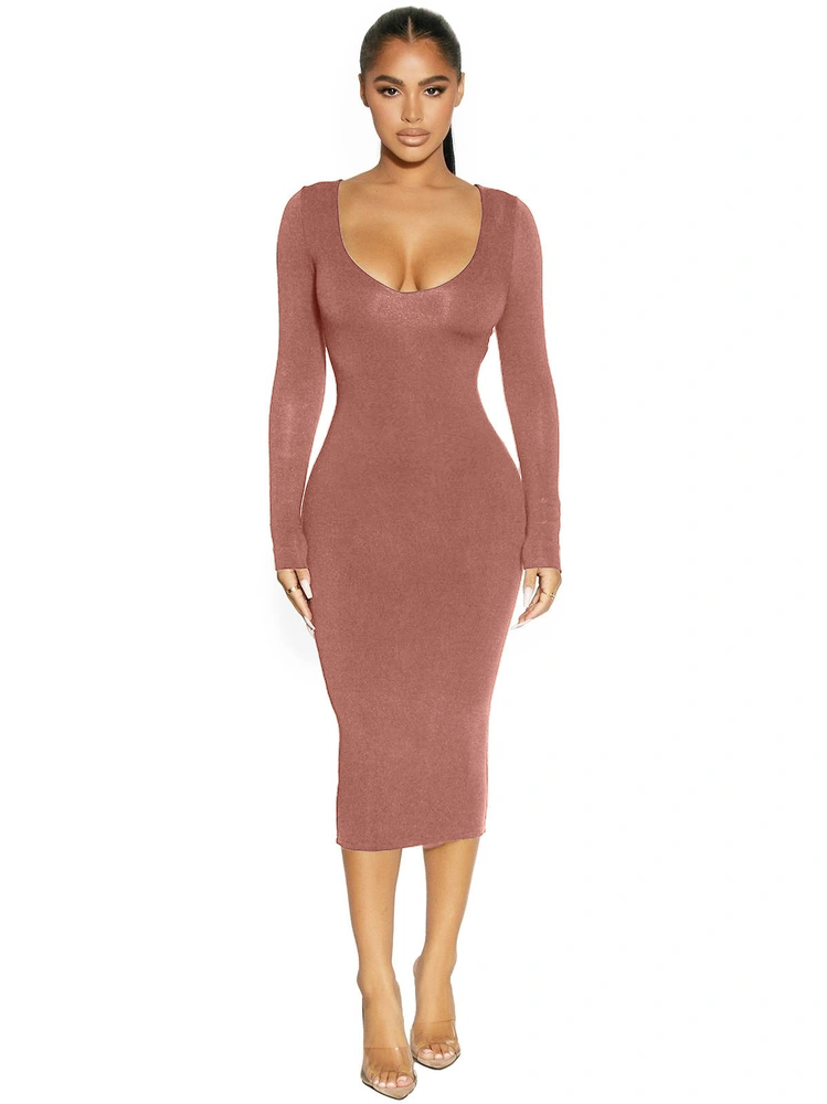 NW Sculpt V-Neck Midi Dress