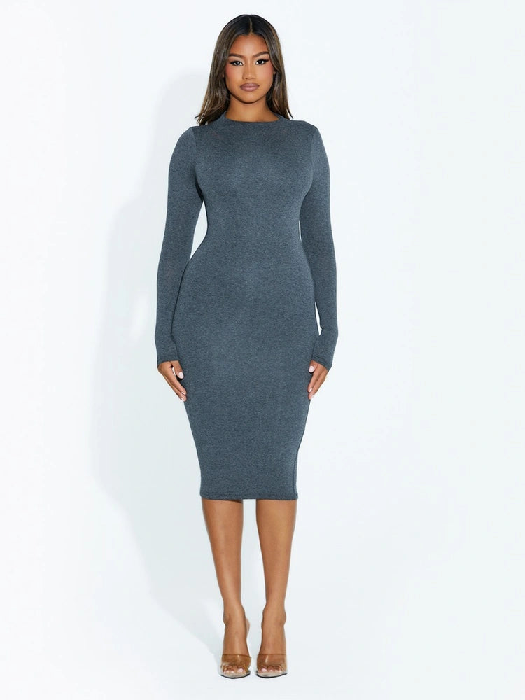 N BY NAKED WARDROBE Ribbed Scoop Neck Body-Con Dress