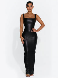 Vegan Leather Tank Maxi Dress