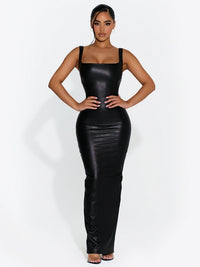 Vegan Leather Tank Maxi Dress