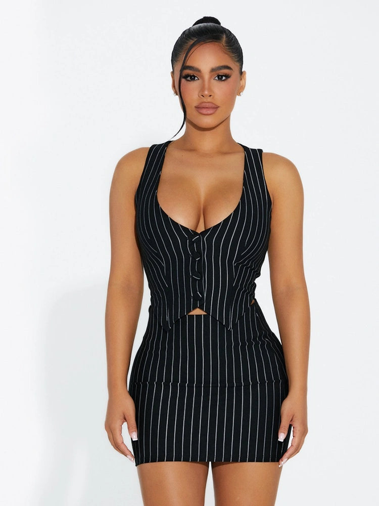 Pinstripe Mini Skirt